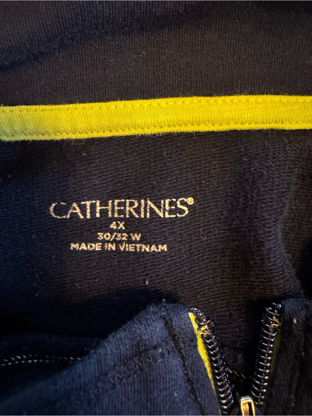 Catherines Navy Jacket with Lime-Green Trim - Picture 3 of 5
